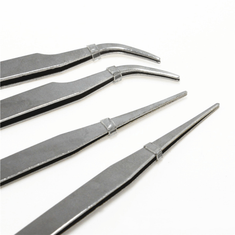 Diy Electronics Art - Stainless Steel Precision Tweezers Curved Straight