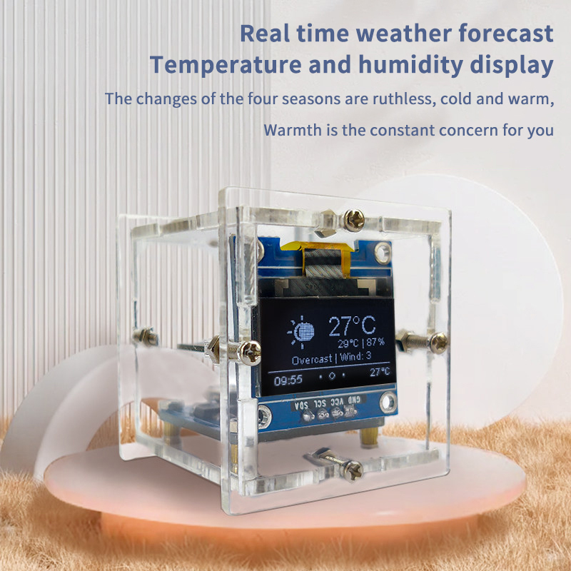 ESP8266 Mini Weather Clock Kit - Diy Electronics Project Kit ulasan dan harga