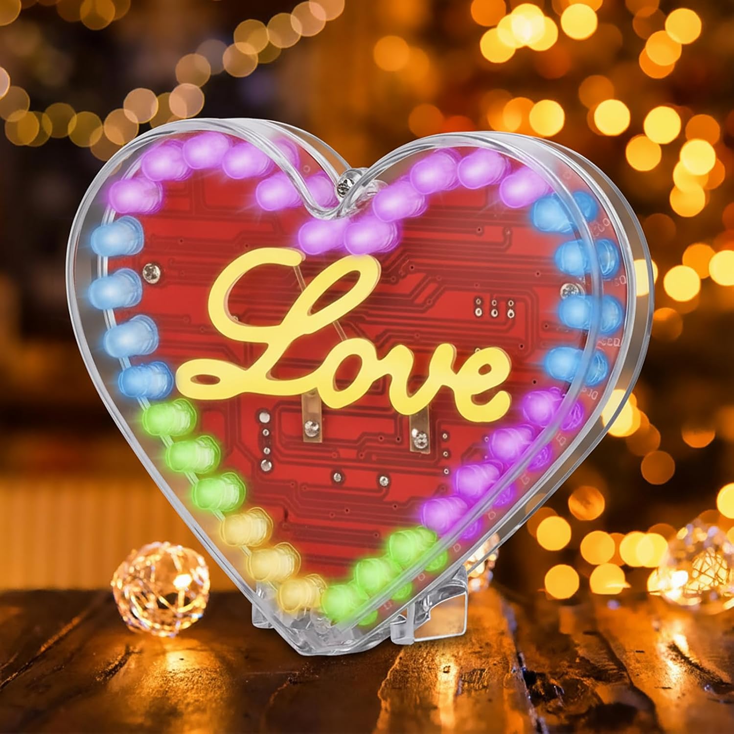 Heart Shaped LED Soldering Kit - Diy Electronics Filament ulasan dan harga