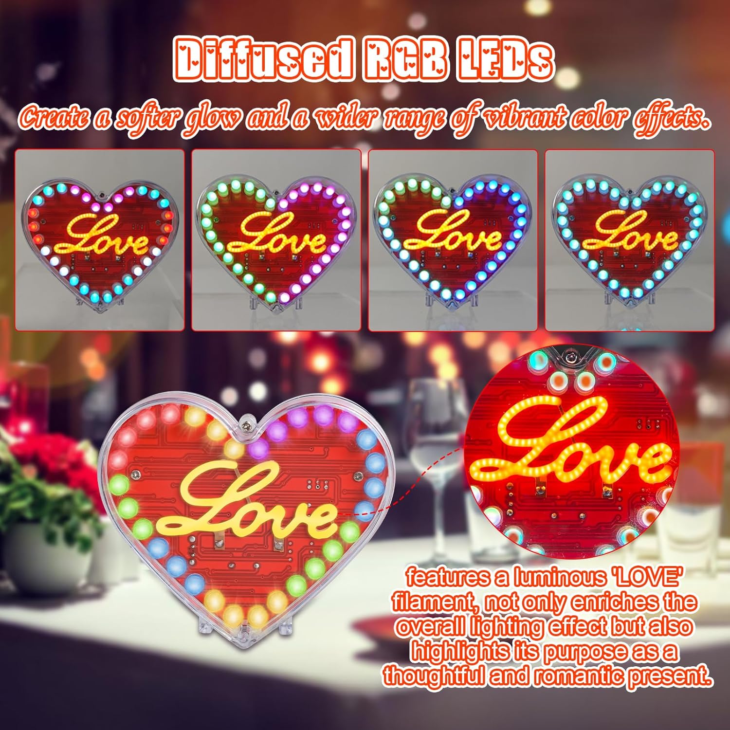 Heart Shaped LED Soldering Kit - Diy Electronics Filament ulasan dan harga