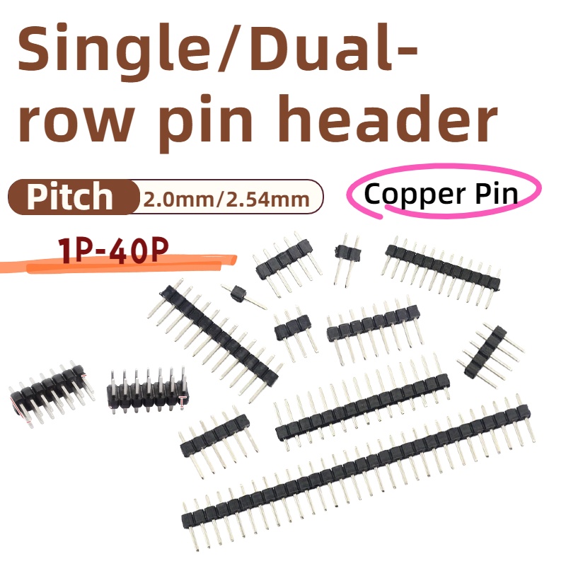 10PCS,2.54mm Pitch Single/Dual - Male Female Header Pin ulasan dan harga