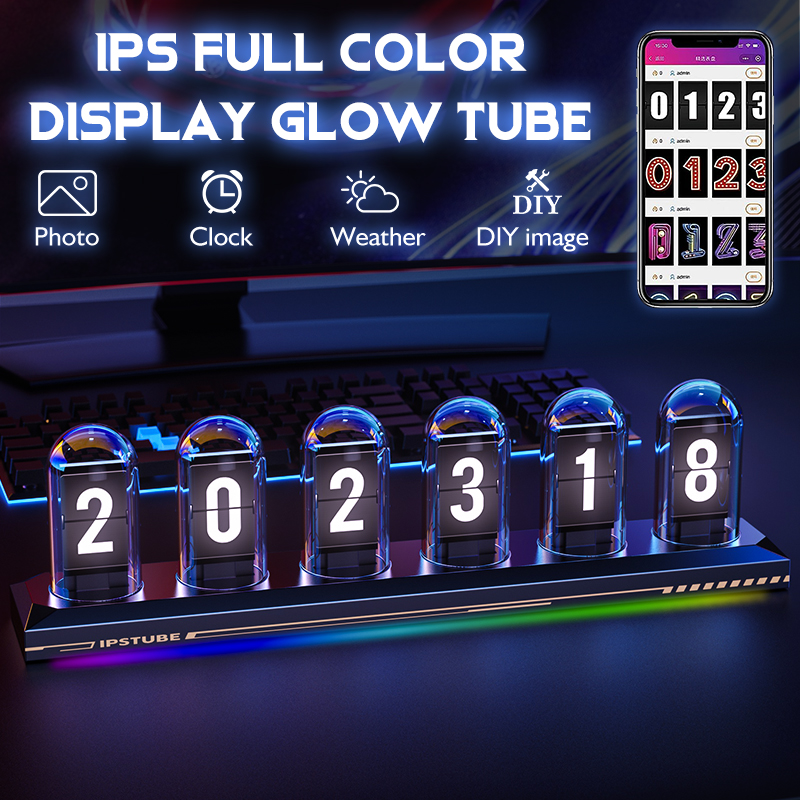 RGB Glow Tube Clock DIY IPS Co - Diy Analog Electronics ulasan dan harga