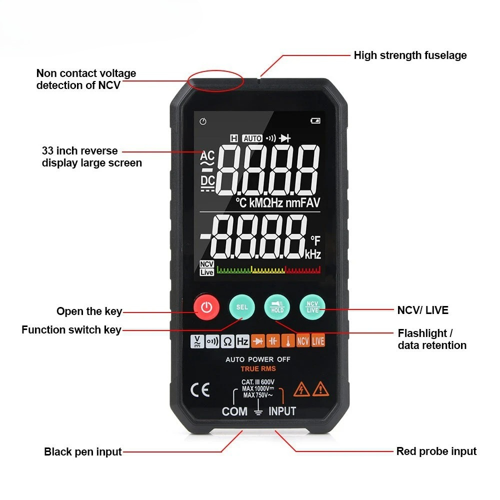 Smart Digital Multimeter Teste - Multimeter Digital ulasan dan harga