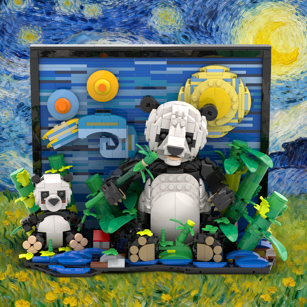 Gobricks MOC VanS Panda Buildi - Diy Electronics Art ulasan dan harga
