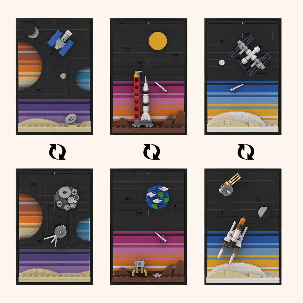 MOC Space Story Postcard Model - Diy Electronics Art ulasan dan harga
