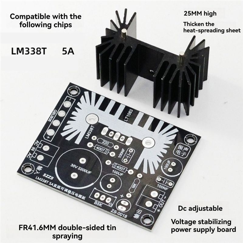 LM338 5A Output Adjustable Lin - Diy Electronics Board ulasan dan harga