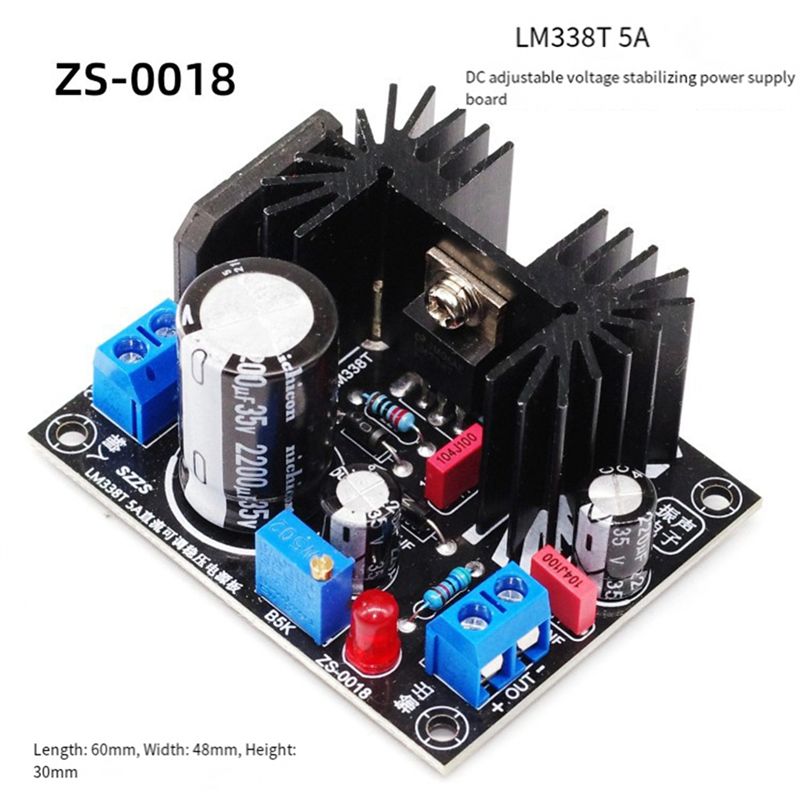 LM338 5A Output Adjustable Lin - Diy Electronics Board ulasan dan harga