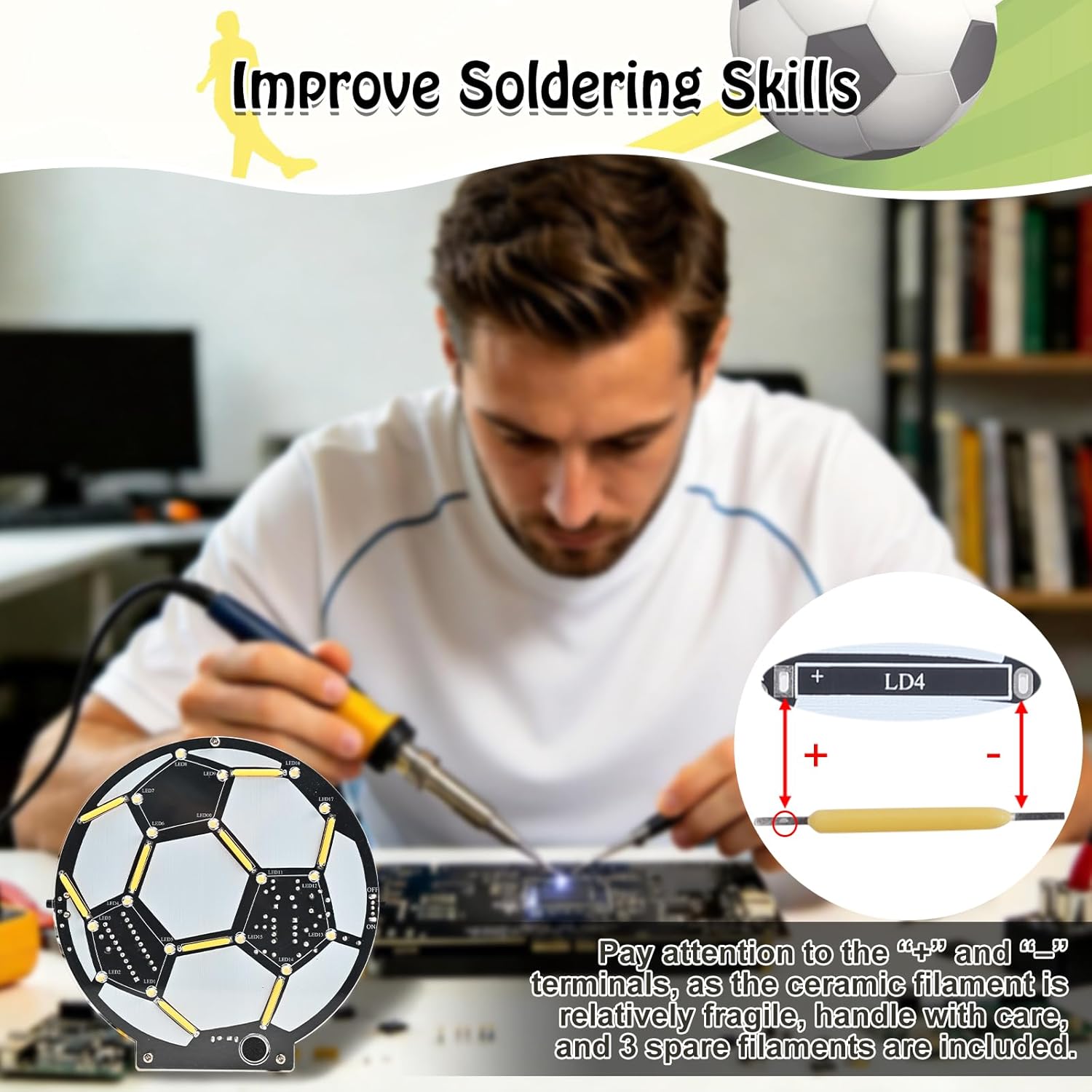 DIY Soccer Ball LED Soldering  - Diy Electronics Filament ulasan dan harga