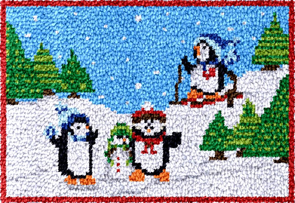 penguins Latch Hook Rug Kits w - Hobby Diy Electronics Kit ulasan dan harga