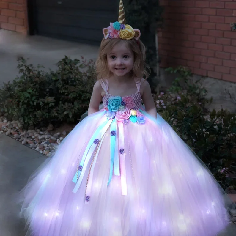 Gilrs Long LED Unicorn Tutu Dr - Diy Halloween Electronics ulasan dan harga