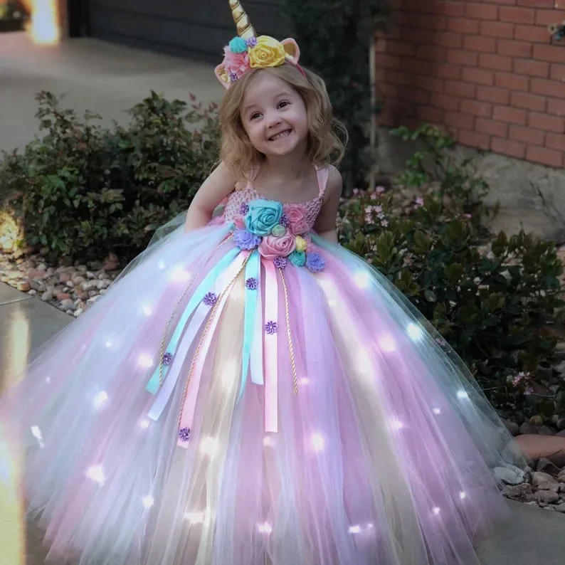Gilrs Long LED Unicorn Tutu Dr - Diy Halloween Electronics ulasan dan harga