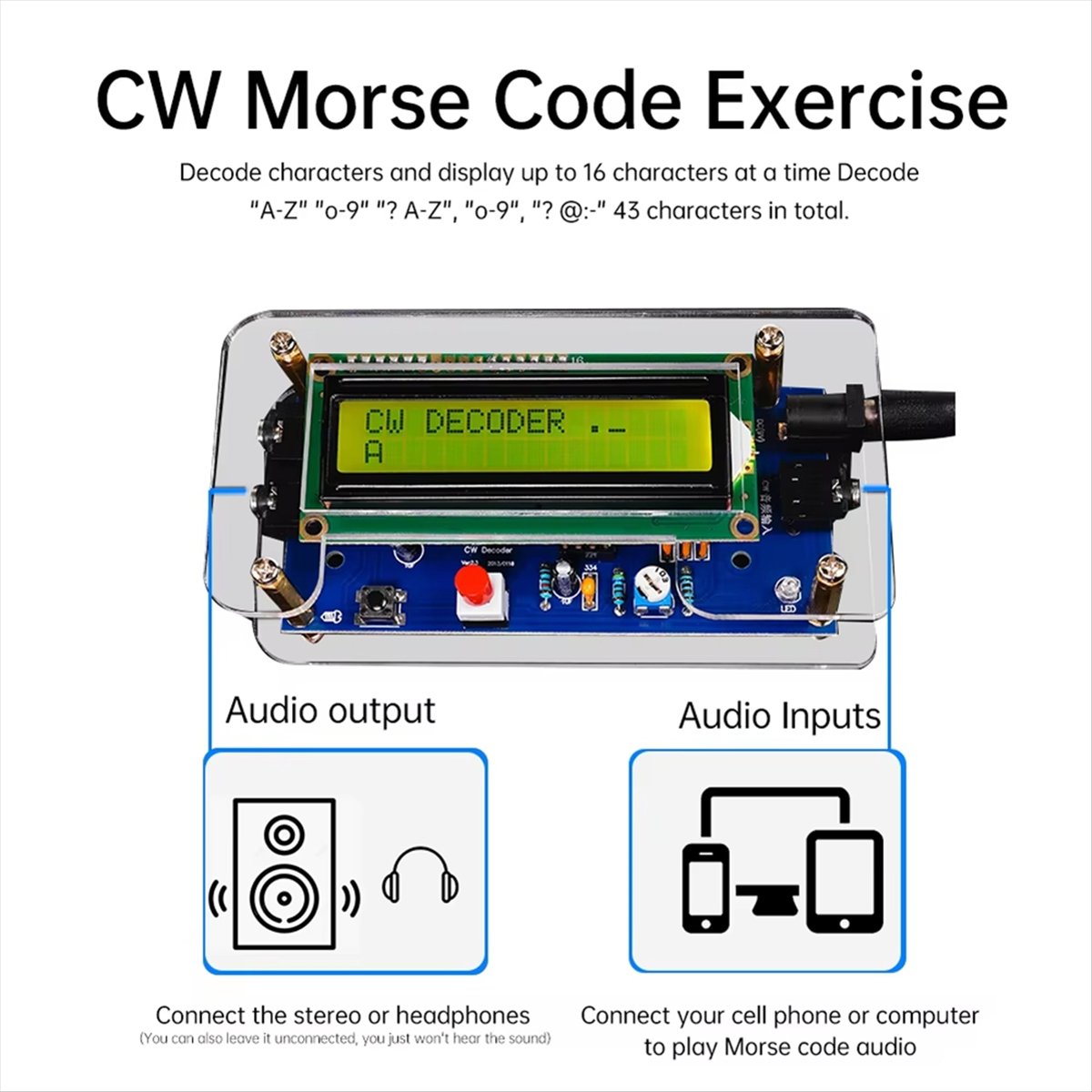 HDL DC9V CW Morse Code Decoder - Diy Electronics Board ulasan dan harga