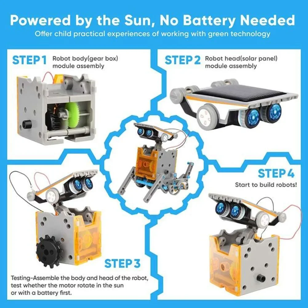 13 in 1 Solar Powered Robot Sc - Diy Robot Electronics Kit ulasan dan harga