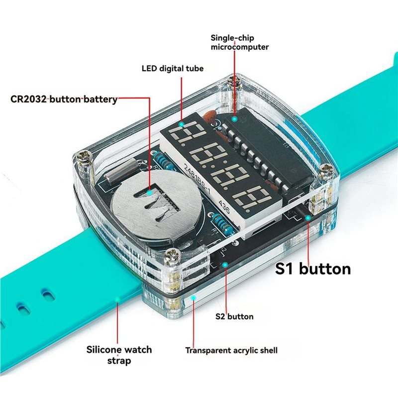 2X DIY Watch LED Watch Electro - Diy Electronics Project Kit ulasan dan harga